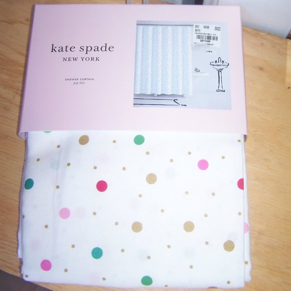 kate spade Other - Kate Spade NWT Fabric Shower Curtain - Pop Dots